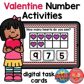 Valentine's Day Number Activities BOOM™ Cards Preschool Special Education