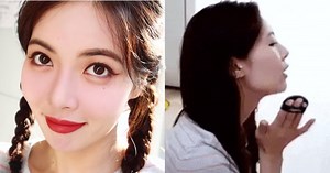 HyunA làm clip hướng dẫn makeup, nhưng điều gây chú ý là thao tác dặm phấn thô bạo lên da
