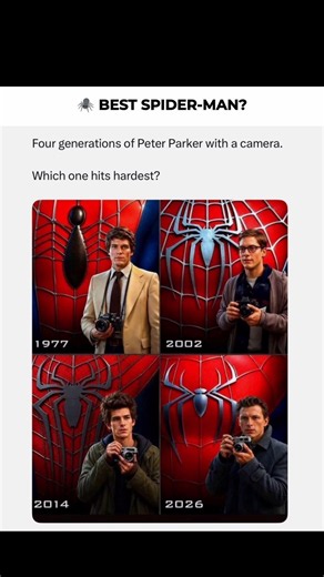 4 GENERATIONS OF PETER PARKER WITH A CAMERA 📸🕷️ — WHICH ONE HITS HARDEST?