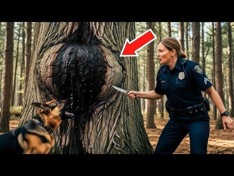 Dog Barked at a Strange Lump on an Old Tree — When Police Cut It Open, Everyone Froze