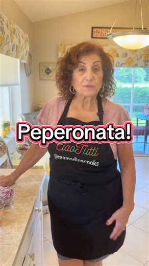 Mama Dina on Instagram: "Peperonata is one of my new favorite recipes that I took home with me from our recent trip to Sicily! Give it a try… it will be your favorite too!🇮🇹🫑🍅 #mamadina #peperonata #sicily #appetizers #sidedish #peppers #tomato #mutti #radacutlery #grandma #easyrecipe #family #italiancoook"