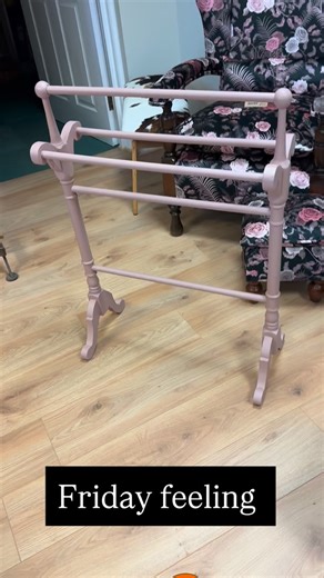 Lovely towel/clothes holder in Farrow and Ball Sulking Room Pink ✨looking for a bedroom or bathroom to hang out it 🩷 | Sharon Taylor