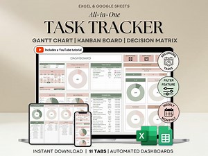 Task Tracker Spreadsheet Template Task Management Google Sheets To-do List Productivity Organizer Work Organization ADHD Daily Task Manager - Etsy