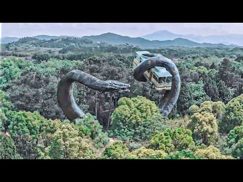 Primeval mega-snake flings bus 100 m sky-high; passengers survive crash