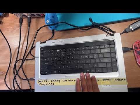 How to force a screenless laptop to display on the external monitor if keyboard method fails