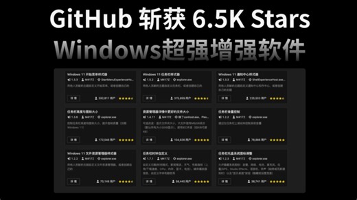 GitHub又出狠活神器！狂揽6.5K Stars免费开源Windows 超强增强工具，一键“爆改”系统体验，把 Windows直接玩成可深度定制的Mod版系统