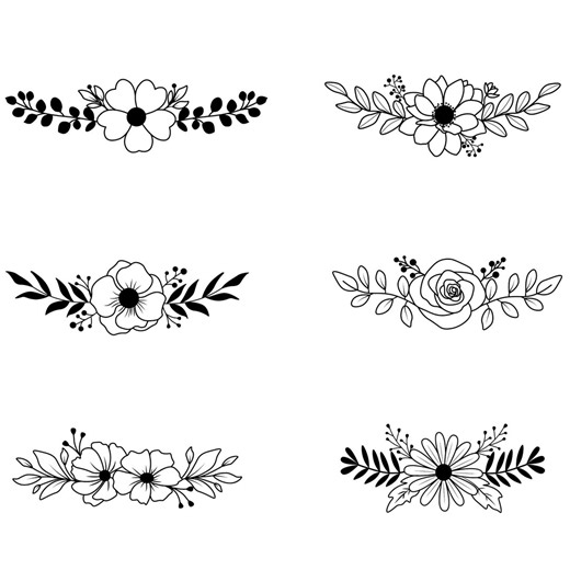 Floral Line Art Svg, Flower Png, Elegant Wildflower Clipart, Botanical Outline Design, Minimal Flower Bundle, Floral Cut Files for Cricut - Etsy