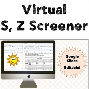 Virtual S, Z Screener Teletherapy No Print