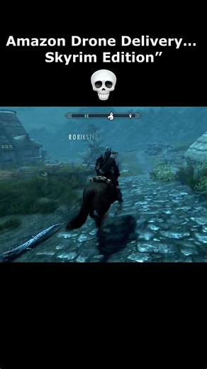 Amazon Drone Delivery… Skyrim Edition” 💀 #skyrim #elderscrolls #shorts #games