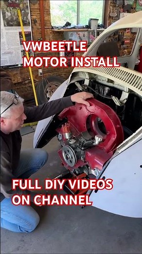 BEETLE MOTOR INSTALL WITH Removable apron & Motorcycle lift #sladesbeetle #vwbeetle ￼