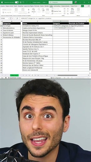 DESCUBRA AGORA como usar o Copilot para categorizar produtos automaticamente! #excel #dicas
