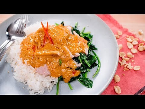 "Swimming Rama" Thai Peanut Sauce w/ Spinach & Pork พระรามลงสรง | Thai Recipes