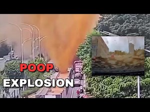 Massive Sewage Pipe Explosion Showers Highway in China