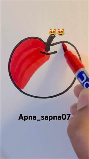 Easy draw apple #shortsfeed