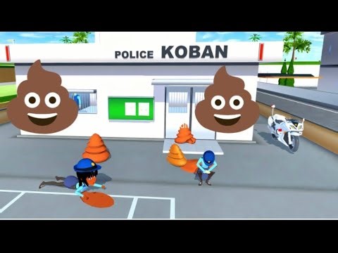 LADY POLICE OFFICER NOT CONTROLLED ON HIS STOMACH POOP EMERGENCY AT THE POLICE STATION 🚓💩😂 | #Sakura