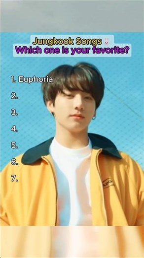 Jungkook Songs🐰Which one is your favorite?