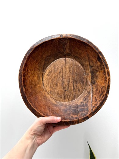 Antique Indian Parat Dough Kneading Bowl Hand Carved Wooden Dough Bowl With Old Crack Repairs Primitive Wooden Bowls Late 1890s-1920s - Etsy