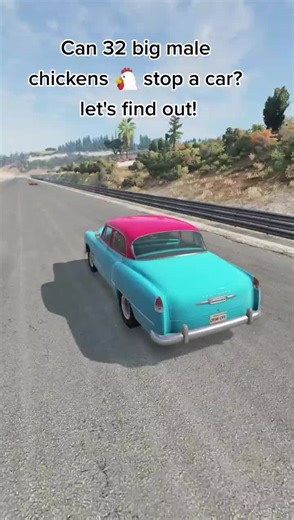 🐔 #malechicken #chicken #comedy #tiktokgaming #vs #slomo #viral #fypシ #whowillwin? #learnontiktok #chick #car #crash #crashtest