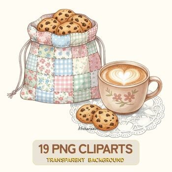 Coffee and Cookies Corner PNG • 19 Watercolor Illustrations