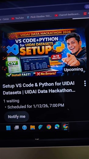 Setup VS Code & Python for UIDAI Datasets | UIDAI Data Hackathon 2026 Live 7:00 PM
