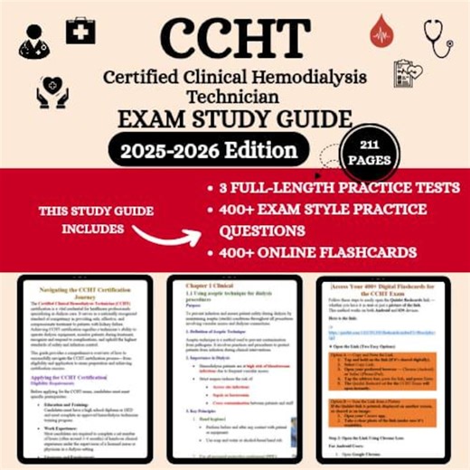 CCHT Exam 2026 | CCHT Study Guide | Dialysis Technician Study Guide | Dialysis Tech Study | Dialysis Technician | CCHT Flashcards - Etsy Australia