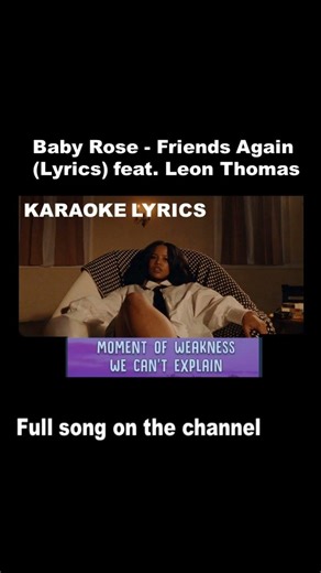 Baby Rose - Friends Again LYRICS KARAOKE (feat. Leon Thomas)