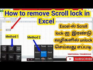 How to remove scroll lock in excel | unlock scroll lock in excel | windows 10 | Universal Thamizhan