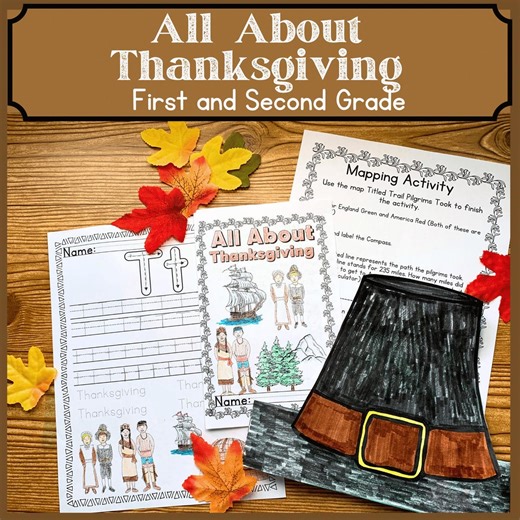 Thanksgiving Homeschool Unit With Printables, Activities, Mini Book for Early Readers With Crafts ( 1st and 2nd Grade) - Etsy