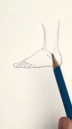 Draw a foot 🦶 Easy drawing lesson for beginners on how to draw a foot. #howtodraw #drawinglesson