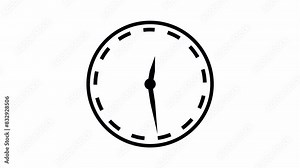 First rotating clock animation with transparent background Stock Video