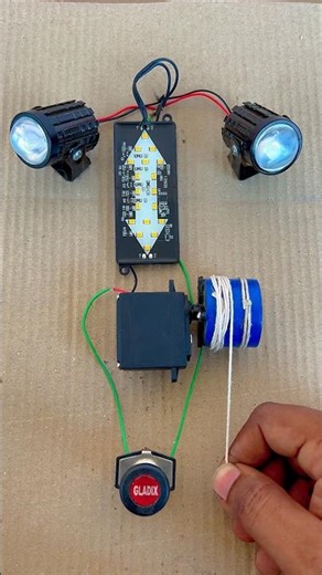 Powering bike bulb traffic bulb using servo gearmotor#shorts