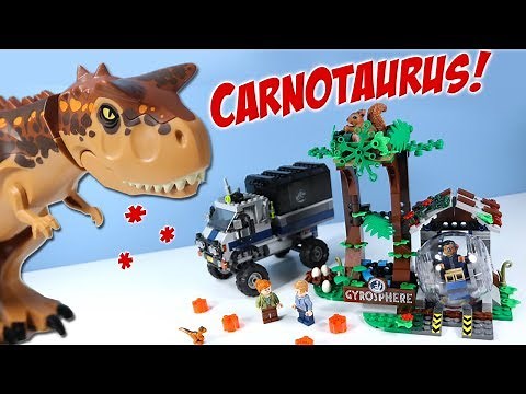 LEGO Jurassic World Fallen Kingdom Carnotaurus Gyrosphere Escape Speed Build 2018