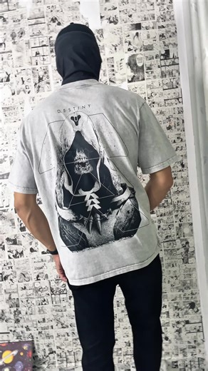 Destiny 2 poster-style washed tee = sci-fi relic drip — oversized heavyweight cotton, retro graphic, and it looks like a lost Vanguard poster turned streetwear 🌌🛡 #trending #Destiny2 #SciFiStreetwear #VintageWash #HeavyweightCotton