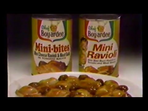 1979 Chef Boy ar dee "Mini Bites" "Mini Ravioli" TV Commercial