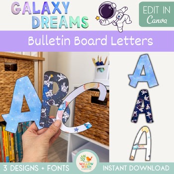 Galaxy Dreams Bulletin Board Letters | Editable Lettering Pack Decor Space