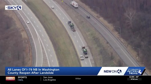 I-79 reopens after rockslide in Western Pennsylvania