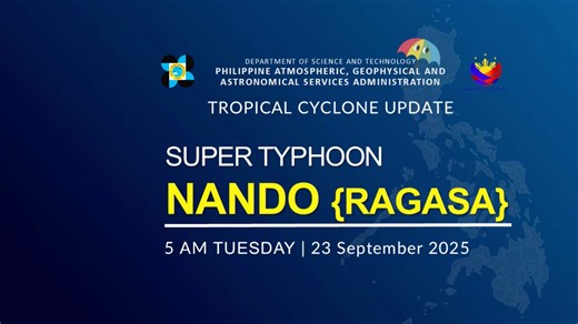 State weather bureau PAGASA gives a weather update on Super Typhoon #NandoPH as of 5 AM today, September 23, 2025. COURTESY: DOST-PAGASA | GMA News