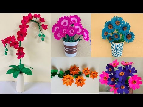 🌸 6 Easy Paper Flowers You Can Make at Home in Minutes! 🌼 DIY Paper Craft Tutorial for Beginners