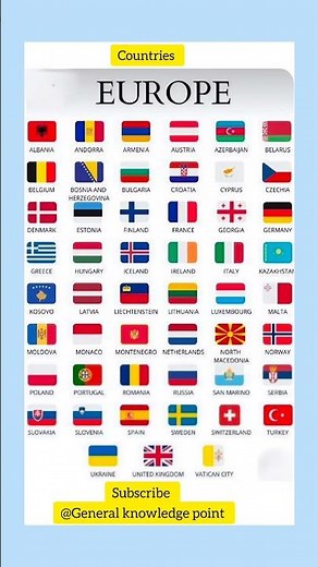 All 45 EUROPEAN Countries & Their Flags