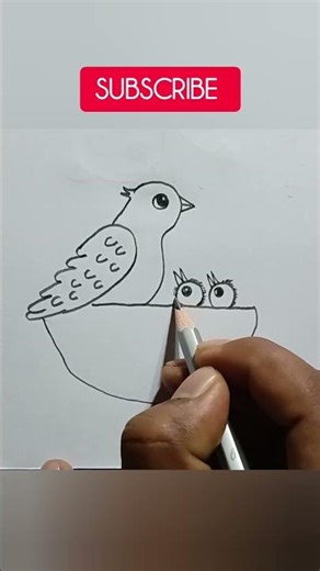 Cute Bird Nest Drawing 🐦 | #drawing #sketchful #art #artvideo #viral #viralvideo