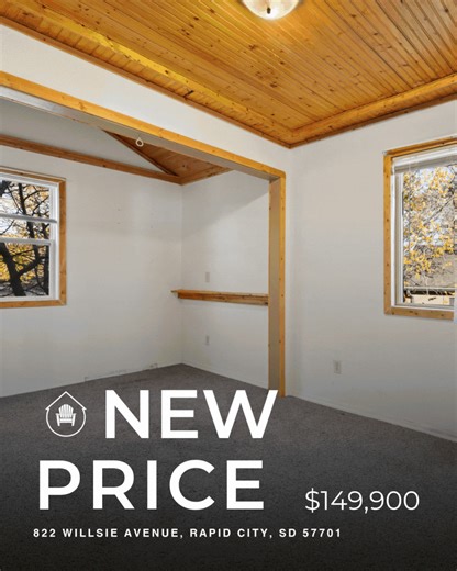 ✨ Experience the charm of single-level living at 📌822 Willsie Avenue, Rapid City, SD 57701! This cozy bungalow features vaulted ceilings, warm wood accents, two covered decks, and a nearly 1/4 acre lot—all for 💸$149,900. Call Shauna Sheets- The Kahler Team at Keller Williams Realty BH at 📲(605) 545-5430 to see this inviting home close to schools, downtown, and the Monument arena today! 🏡 https://shauna.thekahlerteam.com/properties/822-willsie-avenue-rapid-city-sd-us-57701-86601 #RapidCityRea