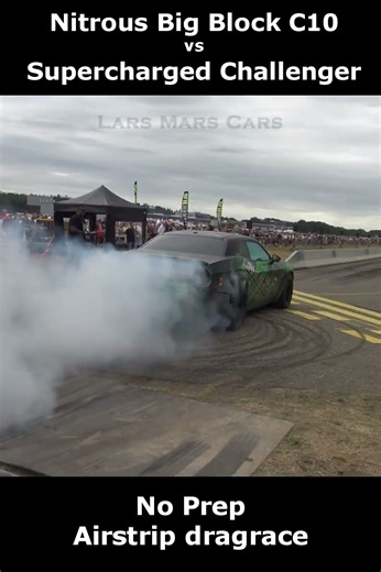 Nitro Big Block Chevy C1500 vs Supercharged Dodge Challenger #dragracing #dragrace #hellcat