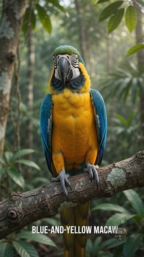 Blue-and-Yellow Macaw in 4K | The Most Colorful Parrot on Earth 🌈 #Shorts