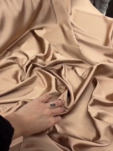 Stretch Crepe Back Satin Fabric - Versatile Polyester Cloth by The Yard with 2-Way Stretch - Ideal for Dresses, Gowns, Pants, Drapes, and Backdrops - 1 Yard (Gold)