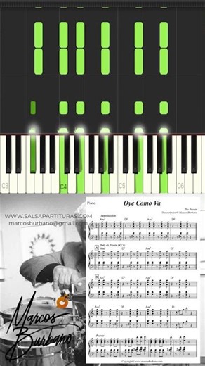 OYE COMO VA - TITO PUENTE 🎹 Partituras y Piano Midi TUTORIAL PIANO NOTA A NOTA