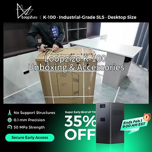 ⏰This is the last chance to save up to 35%🎉Loopzizo K-100: The Affordable Desktop SLS 3D Printer Tired of massive, expensive SLS machines that take up your whole workspace? 🏭💸 Loopzizo K-100 fits on your desk 🖥️, prints complex functional parts 🎯, and delivers 0.1 mm precision & 50 MPa strength 💪 — all at a fraction of the cost. No supports, no complicated setup, no bound materials ♻️ — just one-click industrial-grade printing. ⏳Final Price from only $5,199. Shop Now to enjoy pledge over t