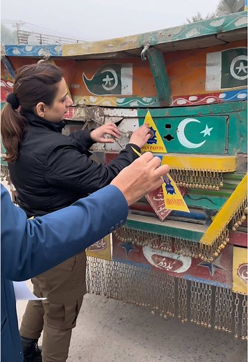 CTO GRW Aisha Butt Installing Reflective Stickers… #foryou #foryoupage #viral #viralvideo #CapCut #viraltiktok #reflective #roadsafety
