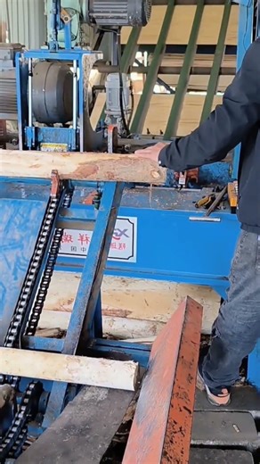 Wood Slice Cutting in Machine – Precision Timber Cutting Process