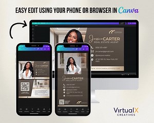 Real Estate Business Card, Realtor Calling Card, Textable Real Estate Card Template, Real Estate Marketing Cards, Buying or Selling QR Code - Etsy