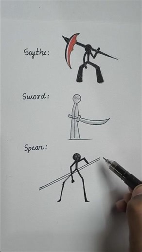 Drawing with Scythe,😱Sword and Spear #howtodraw #artdrawing ##drawingtechniques #drawing #art